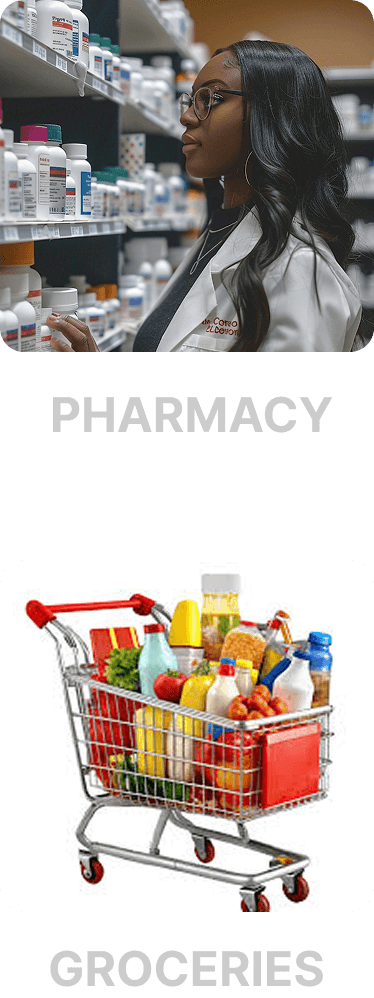 Pharmacy, Groceries item available on Revve marketplace