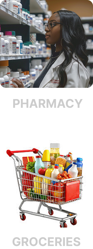 Pharmacy, Groceries item available on Revve marketplace